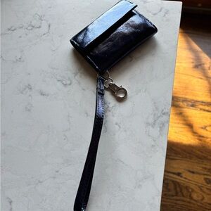 Madewell Navy Patent Wristlet wallet